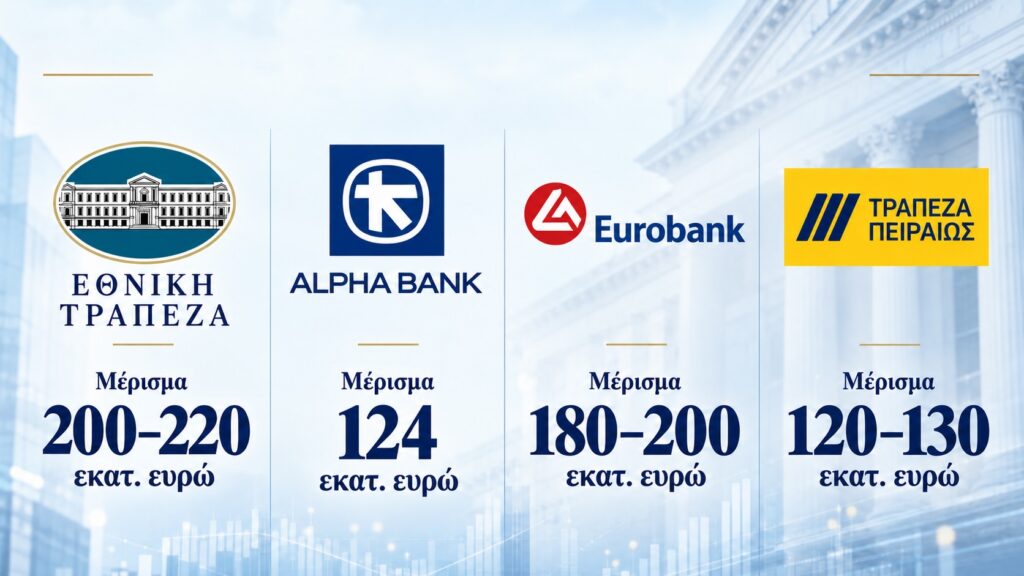 Τράπεζες: Προμερίσματα έως 680 εκατ. ευρώ – Ποιοι μέτοχοι και πότε πάνε «ταμείο» - Στο ραντάρ των επενδυτών Εθνική, Eurobank, Alpha και Πειραιώς